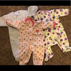 3month baby girls fleece jammies. Carters